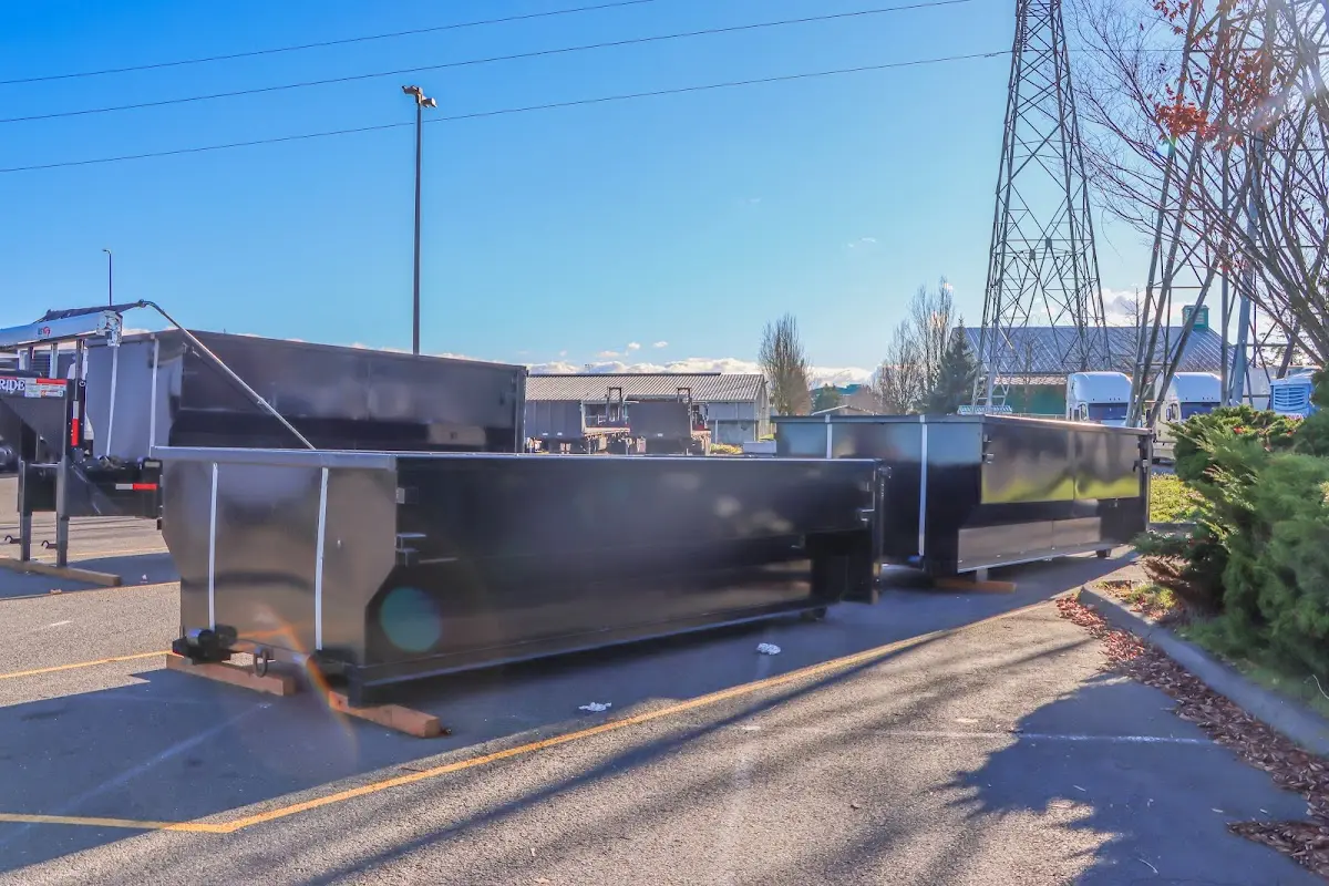 Roll-off dumpster ready for waste disposal at job site for Commercial Dumpster Rental in North Hobbs